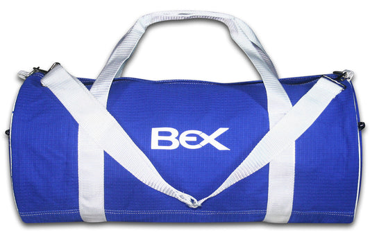 Experience Effortless Style and Functionality with Our Blue and White Gym Sports Kit Duffel Travel Bag – Perfect for Your Active Lifestyle On the Go