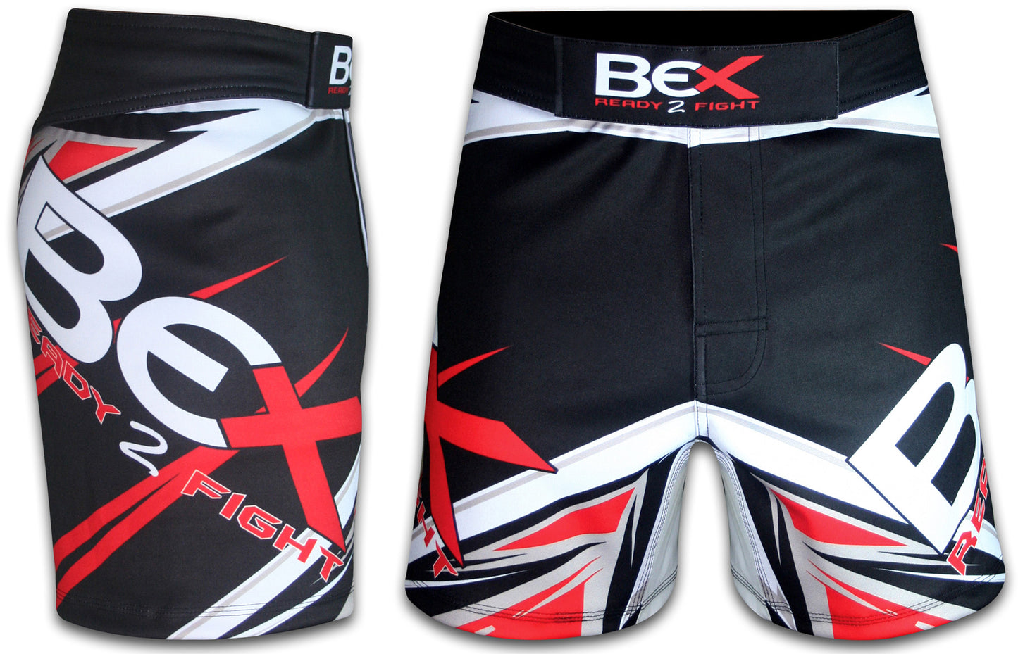 Premium Men's MMA - Grappling Shorts - Black,Red,White - High-Quality Gym / CrossFit / Workout Gear