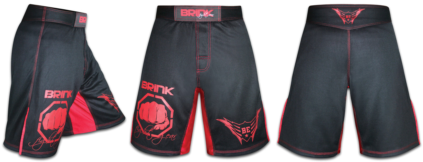 Premium Men's MMA - Grappling Shorts - Black,Red - High-Quality Gym / CrossFit / Workout Gear