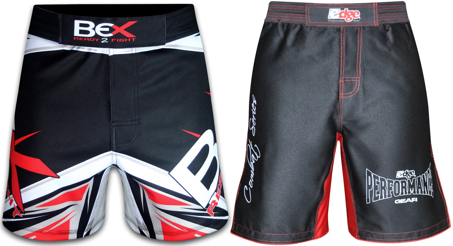 Premium Men's MMA - Grappling Shorts - Black,Red,White - High-Quality Gym / CrossFit / Workout Gear