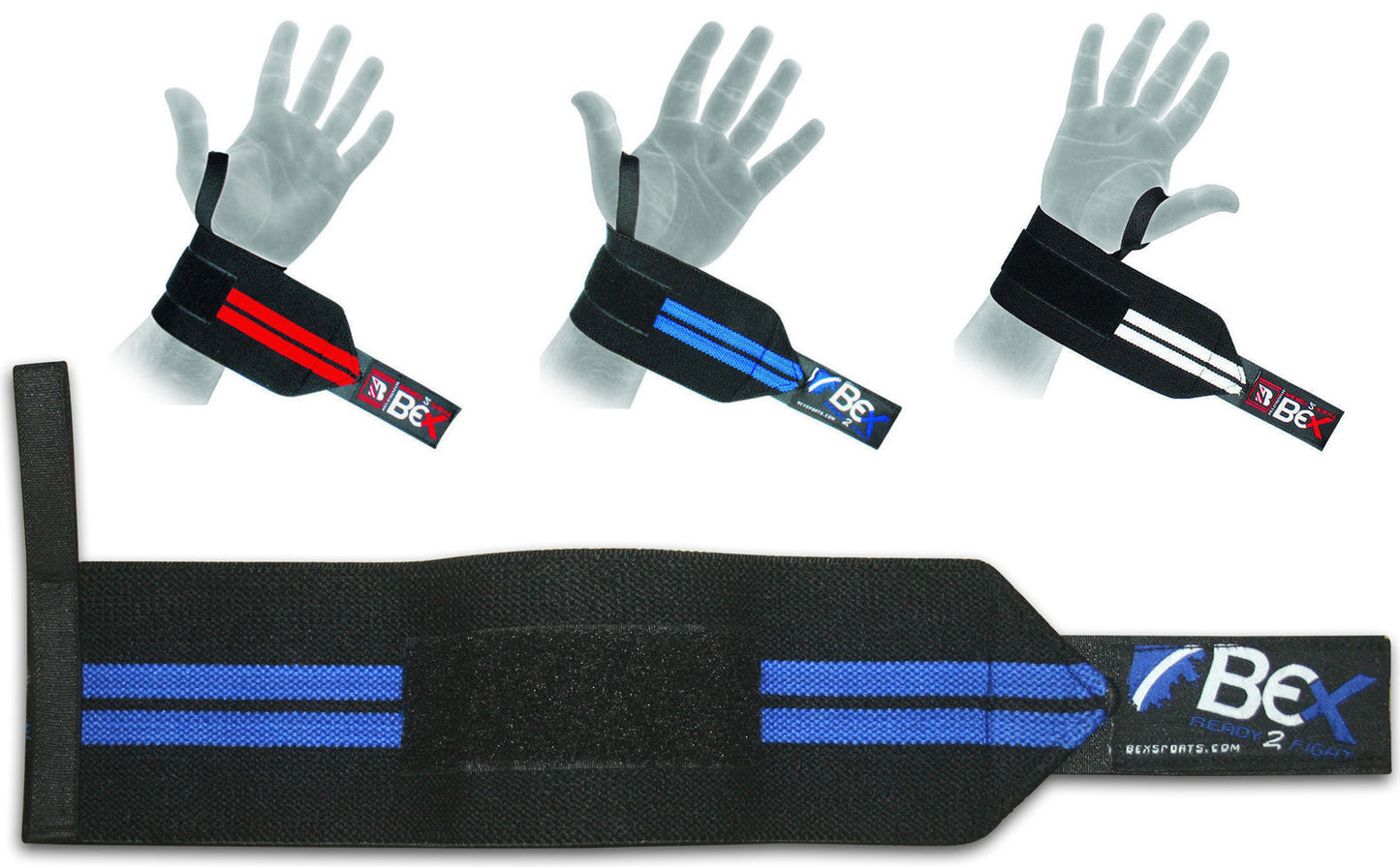 BEX Premium Quality Wrist Wraps Straps with Thumb Hook for Enhanced Stability