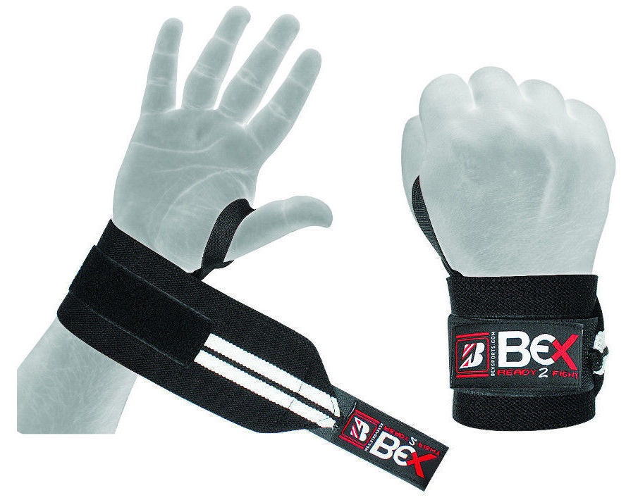 BEX Premium Quality Wrist Wraps Straps with Thumb Hook for Enhanced Stability