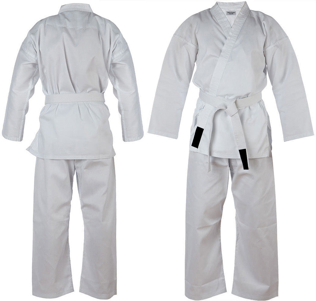 Kids Karate Gi White Poly / Cotton Kimono Lightweight Karate Suit / Uniform Belt